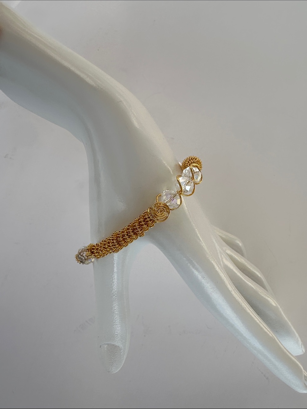 Gold Wire Handcrafted Woman’s Bracelet Size  7.25”
